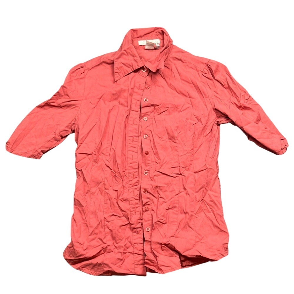 Charlotte Russe Women's Stretch Red Button-Up Blouse Size S